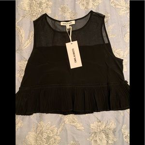 Elizabeth and James Silk Cropped Blouse